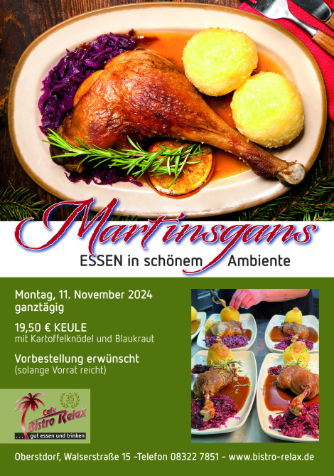 Martinsgans-Essen im Relax Oberstdorf