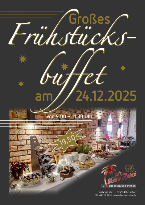 Heilig-Abend Frühstücks-Buffet im Relax Oberstdorf
