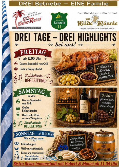 WOCHENEND-HIGHLIGHT BEI DREI BETRIEBEN!
