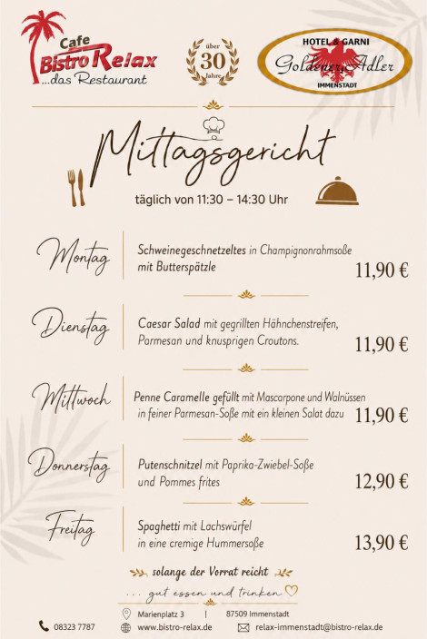Mittagstisch...
